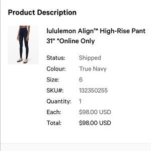 Lululemon align 31” high rise leggings